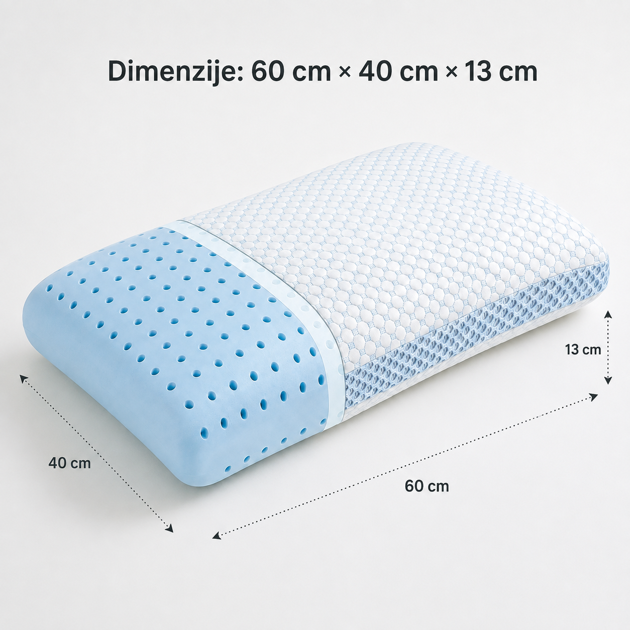 Dimenzije jastuka: 60 cm x 40 cm x 13 cm